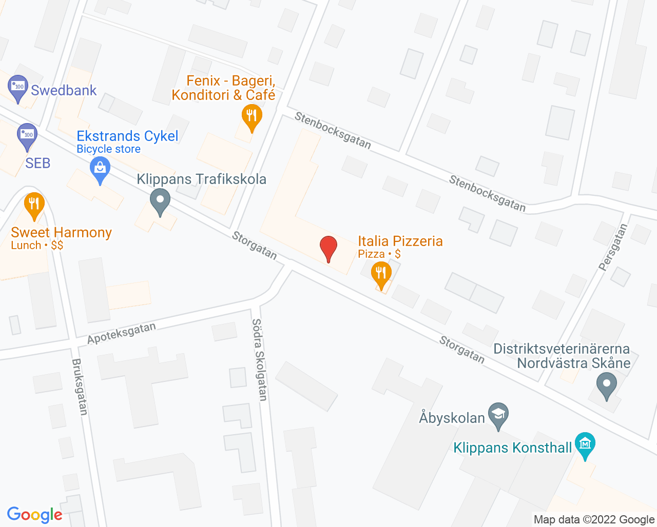 Karta till Fotspecialisten i Klippan