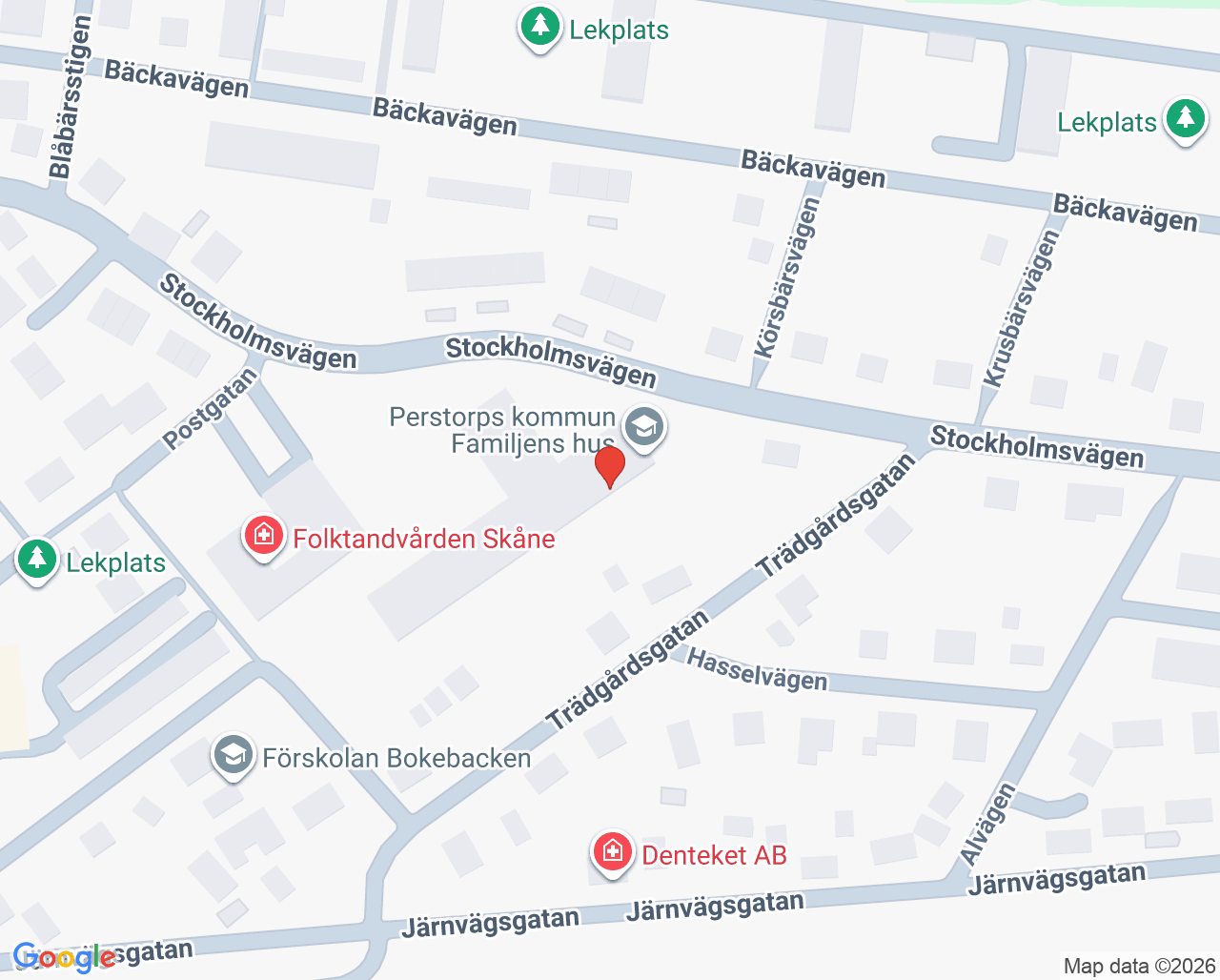 Karta till Barnmorskemottagningen Perstorp