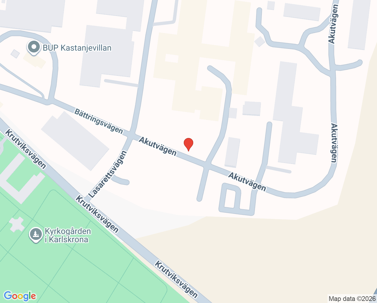 Karta till Klinisk patologi och cytologi, Karlskrona