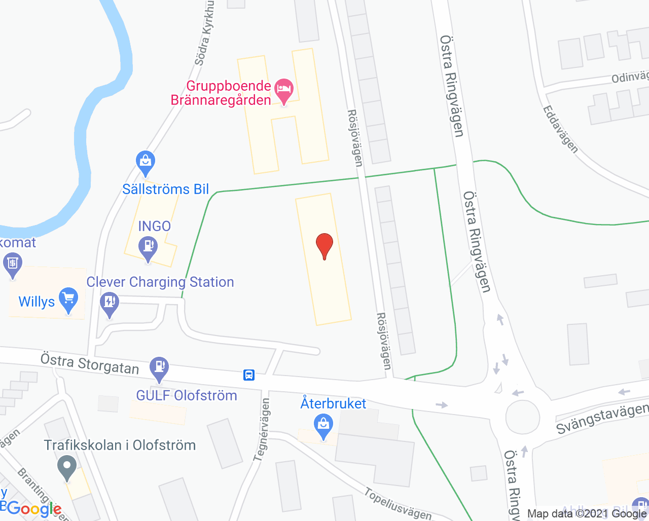 Karta till Olofströms vårdcentral
