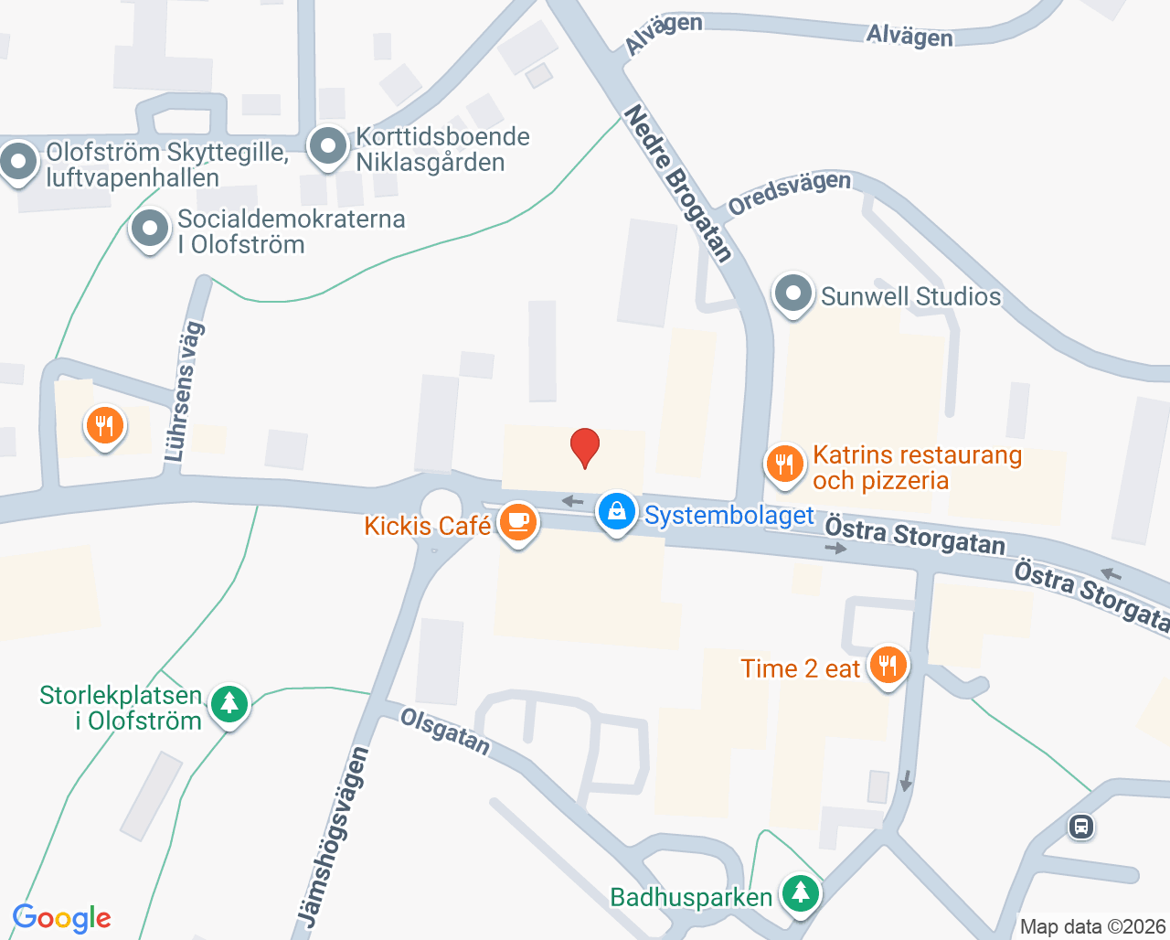 Karta till Synsam Olofström