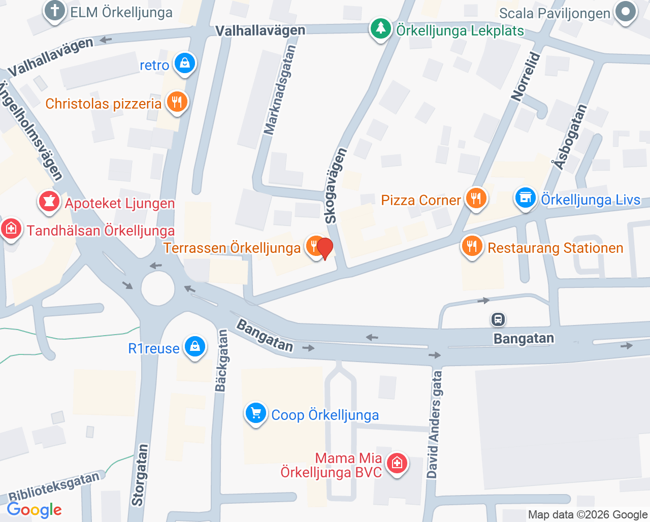 Karta till Blodbussen Örkelljunga