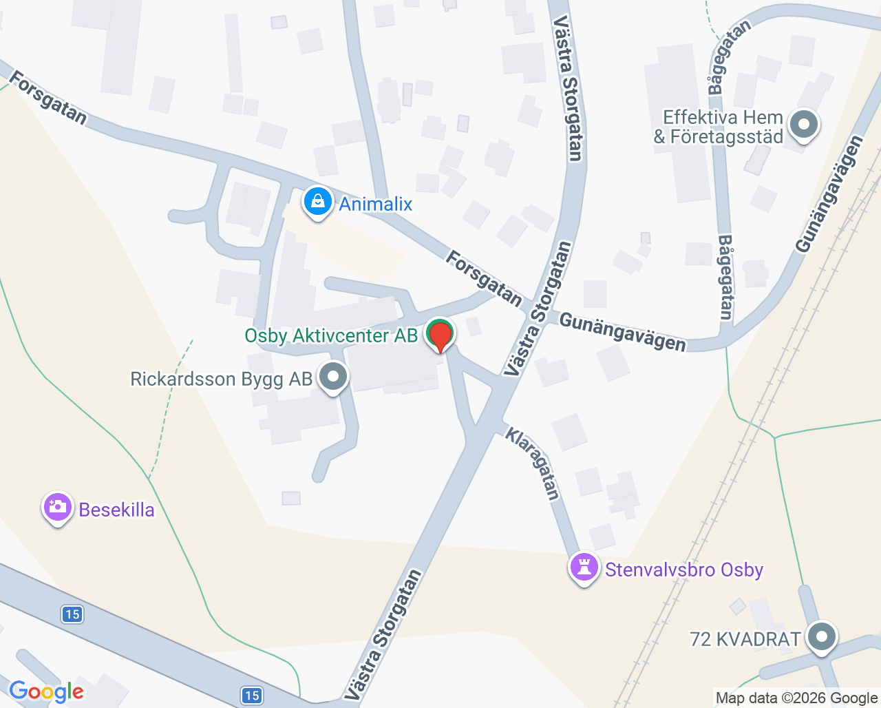 Karta till Blodbussen Osby, Osby