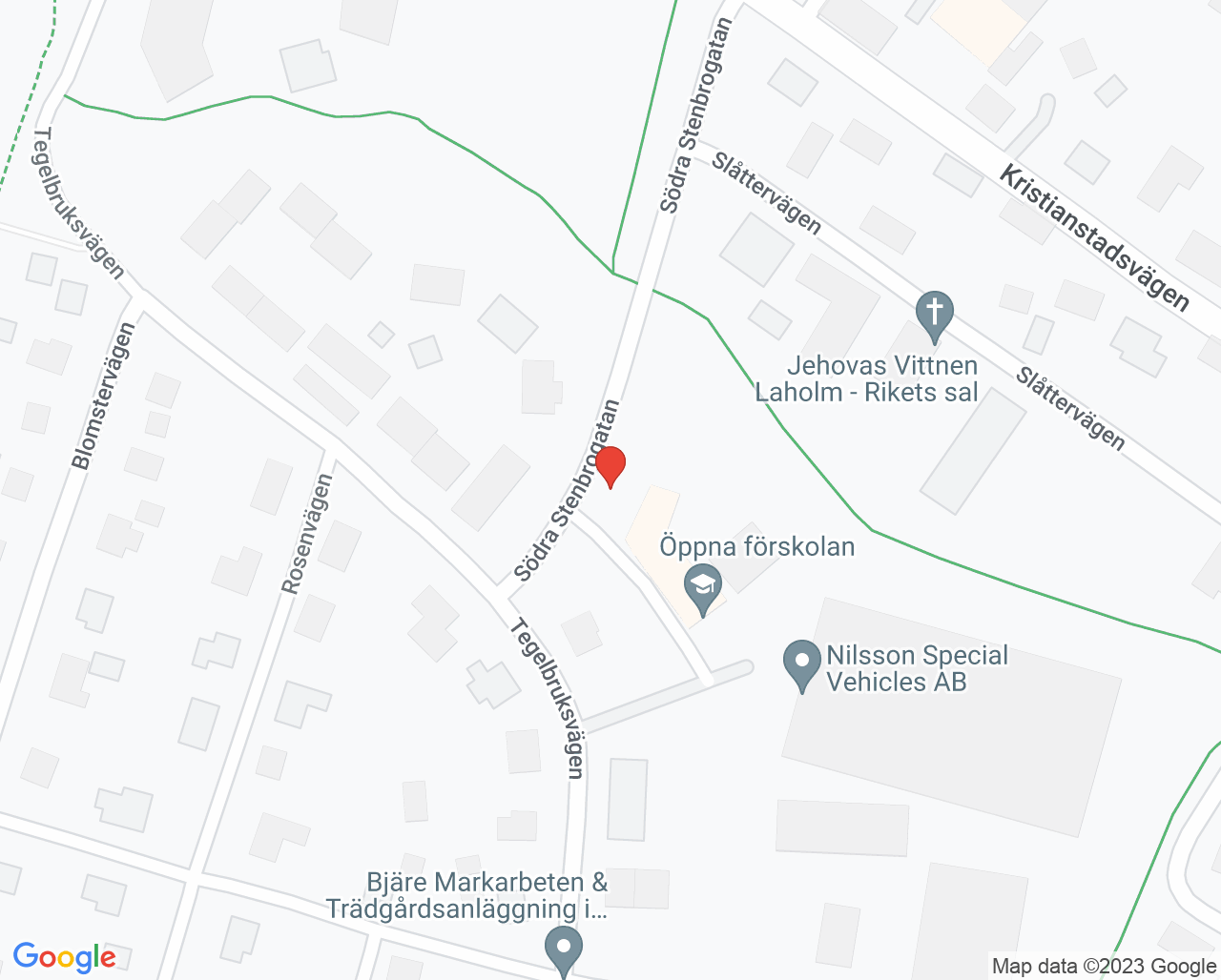 Karta till Kvinnohälsovården Laholm