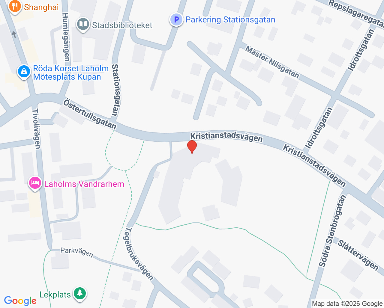 Karta till Hemtjänst Område 1 Lingården, Laholm
