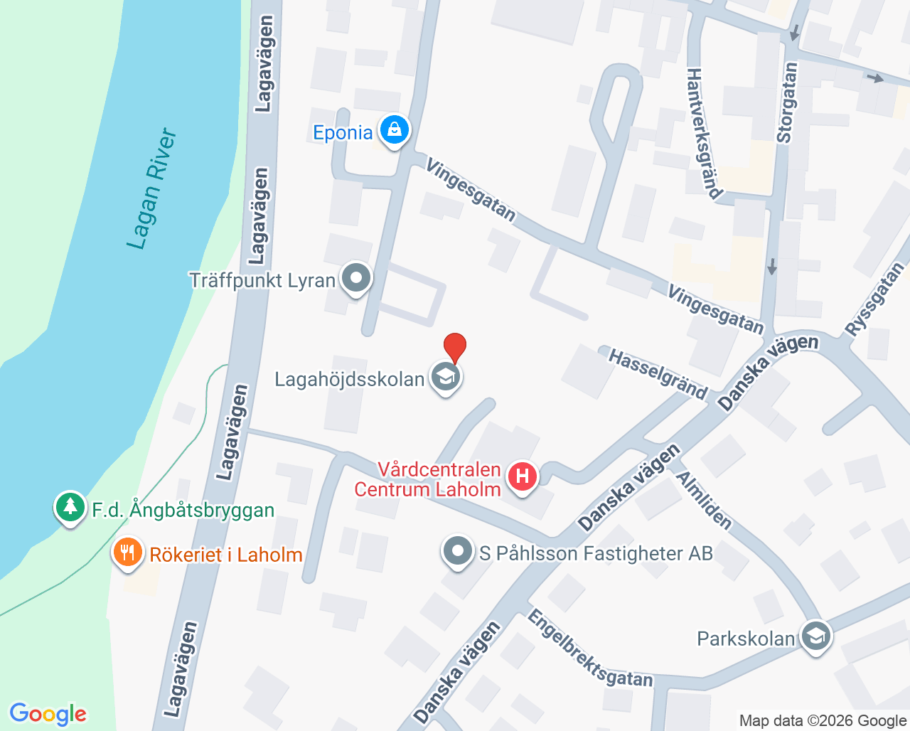 Karta till Kusten- Vårdenhet, Laholm