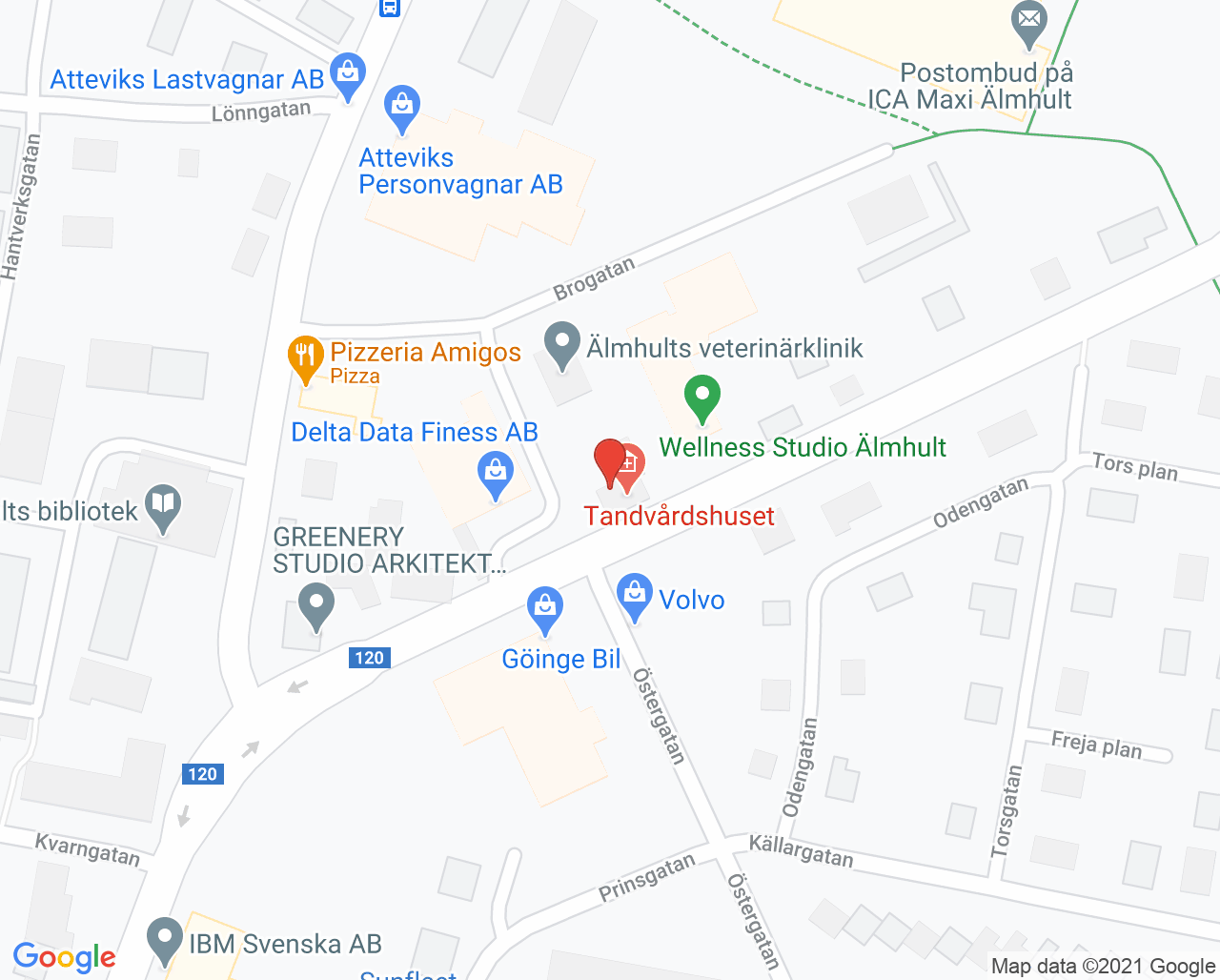 Karta till Tandvårdshuset i Älmhult AB, Älmhult