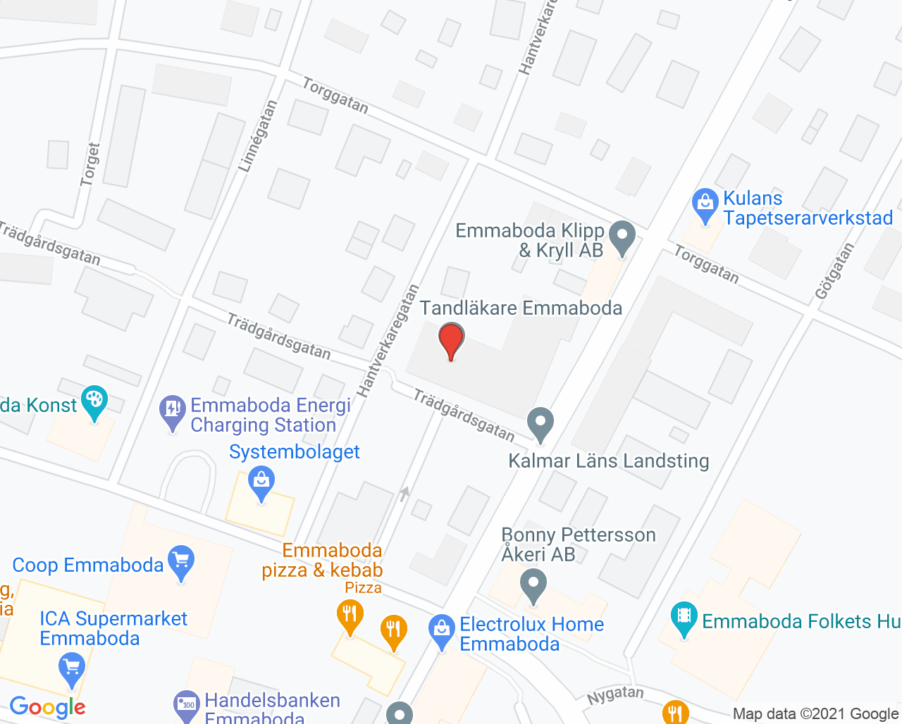 Karta till Achima Care Emmaboda Vårdcentral