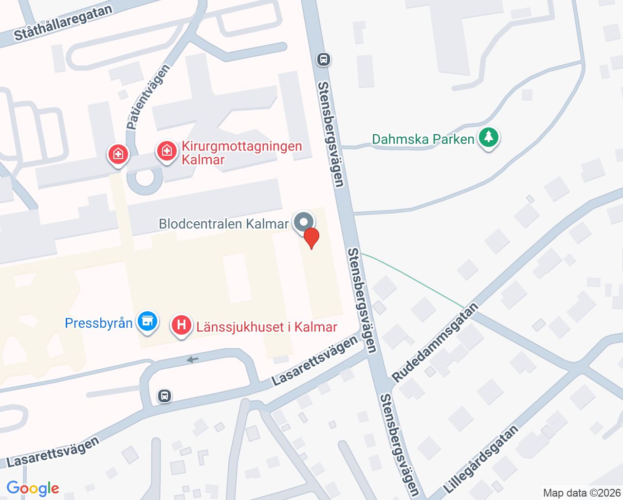 Karta till Smittskydd och vårdhygien Kalmar län