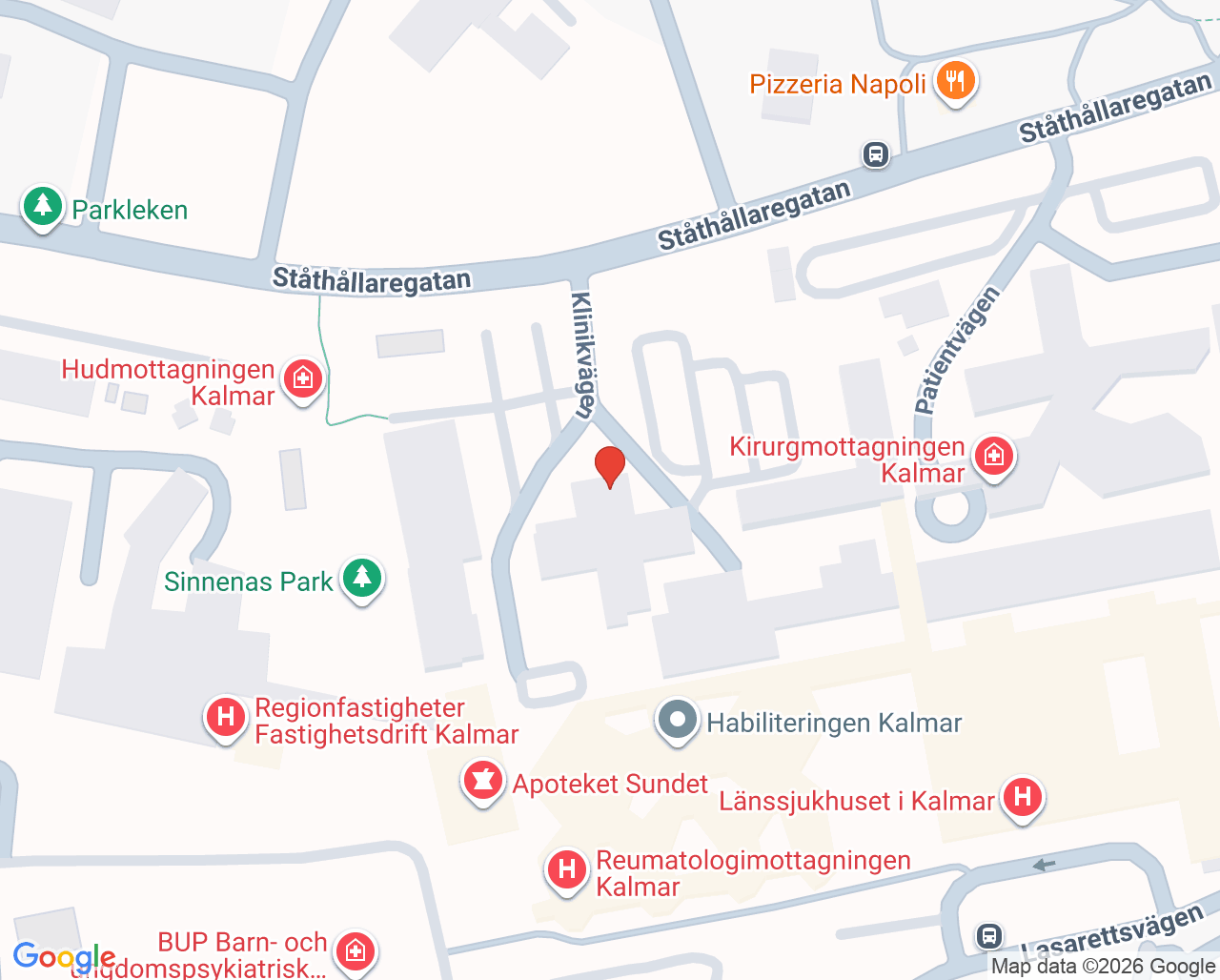 Karta till Sprututbytesprogrammet Kalmar län