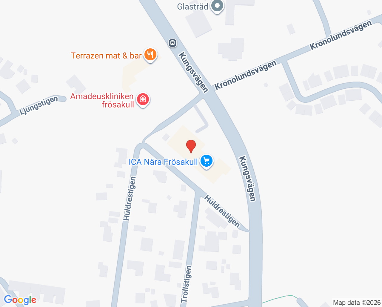 Karta till HE - Frösakulls hemtjänst, Halmstad