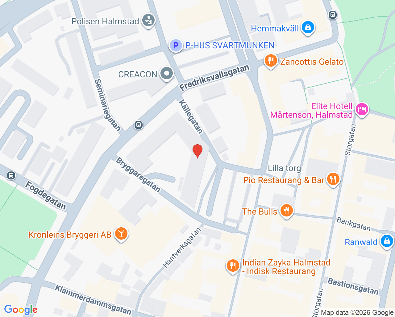 Karta till HE - Serviceenheten, Halmstad