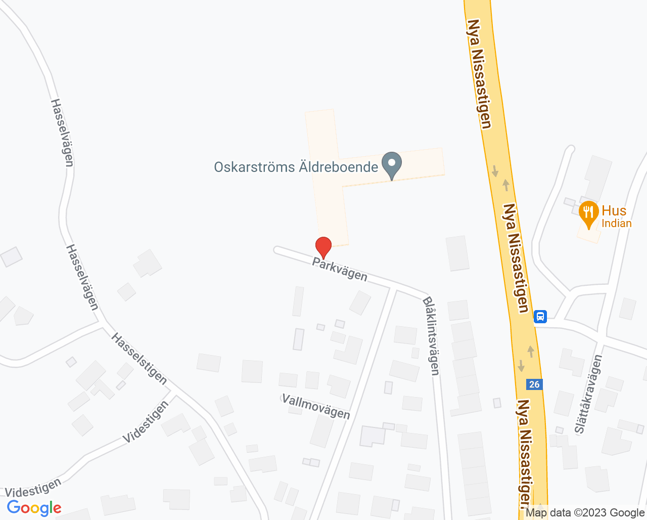 Karta till Arbetsterapin Oskarström