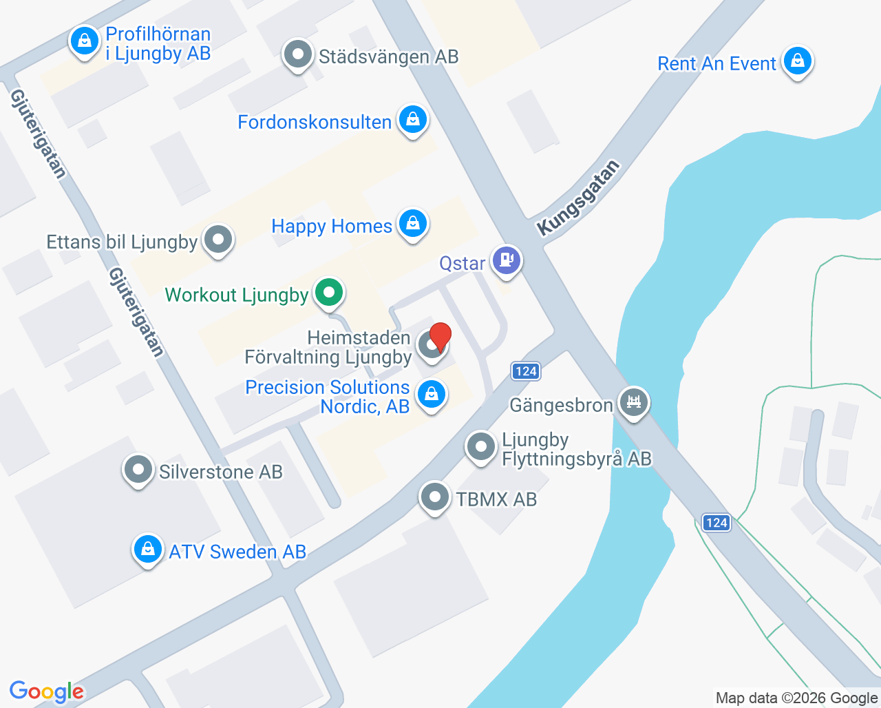 Karta till Psykiatripartners barn och unga Ljungby