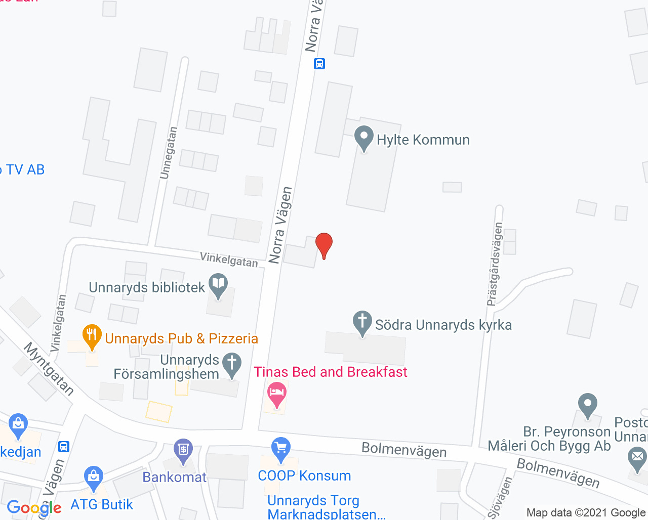 Karta till Barnavårdscentralen Unnaryd
