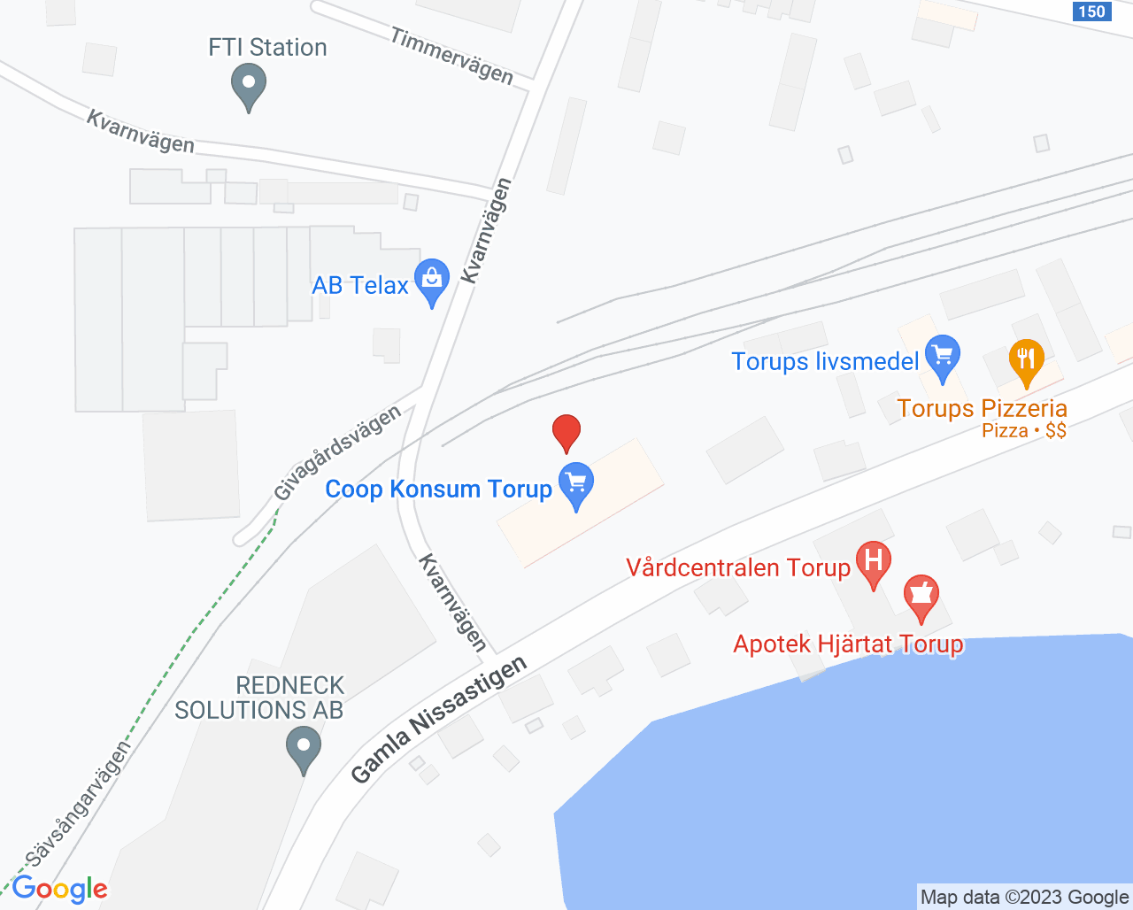 Karta till Barnavårdscentralen Torup
