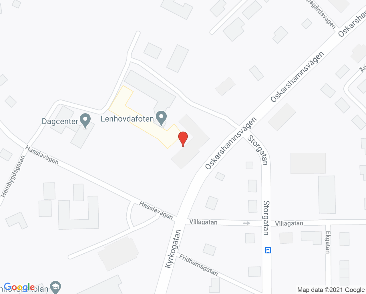 Karta till Barnmorskemottagningen Lenhovda, Lenhovda