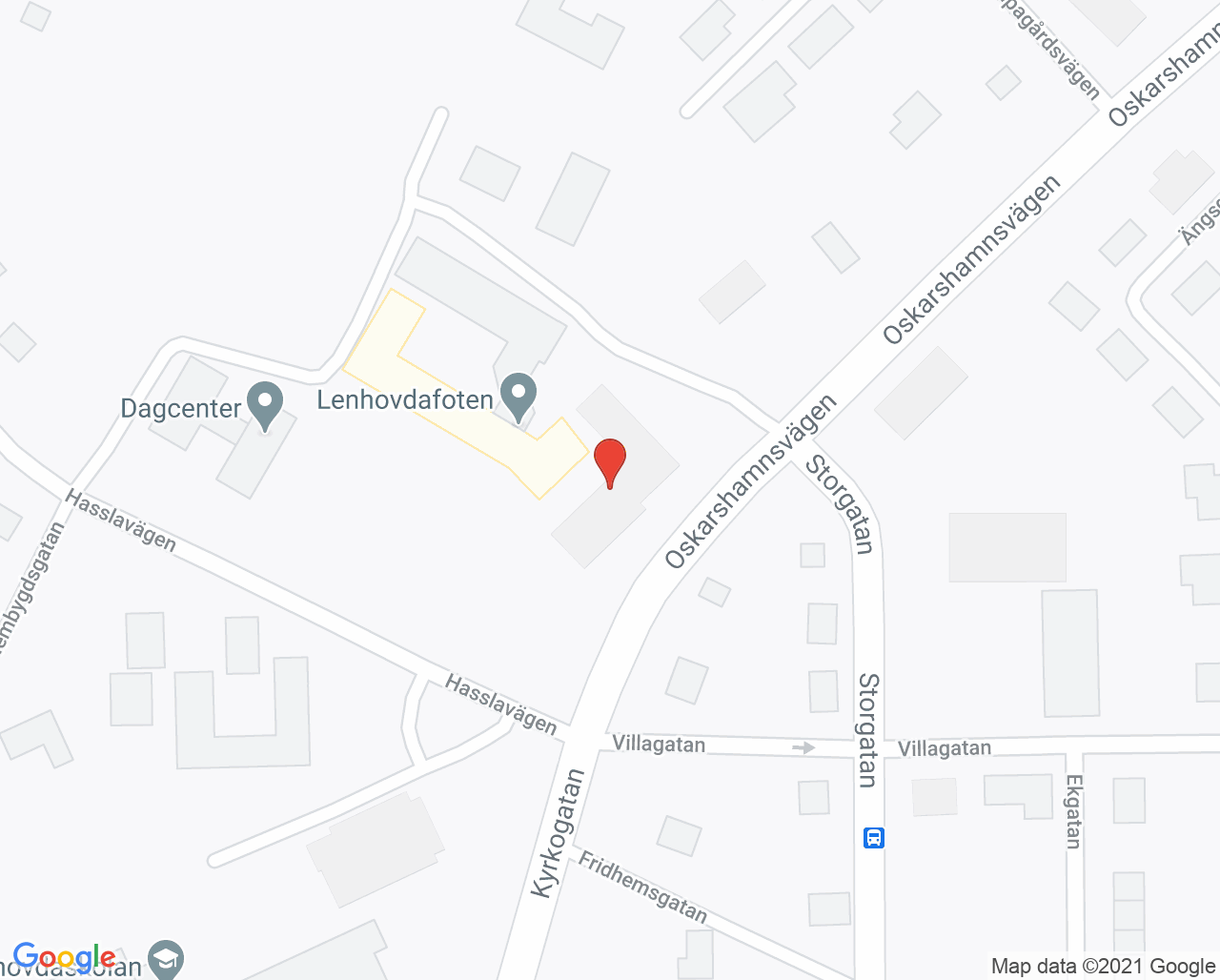 Karta till Vårdcentralen Lenhovda, Lenhovda