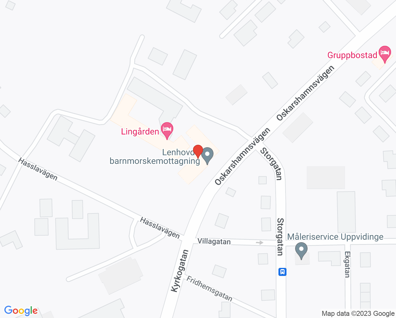 Karta till Barnavårdscentralen Lenhovda, Vårdcentralen Lenhovda