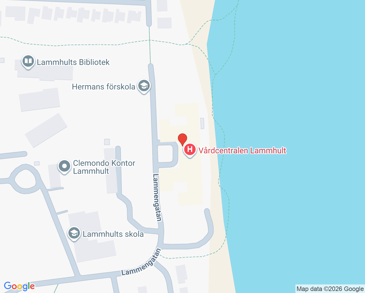 Karta till Lammhult primärvårdsrehab, Lammhult