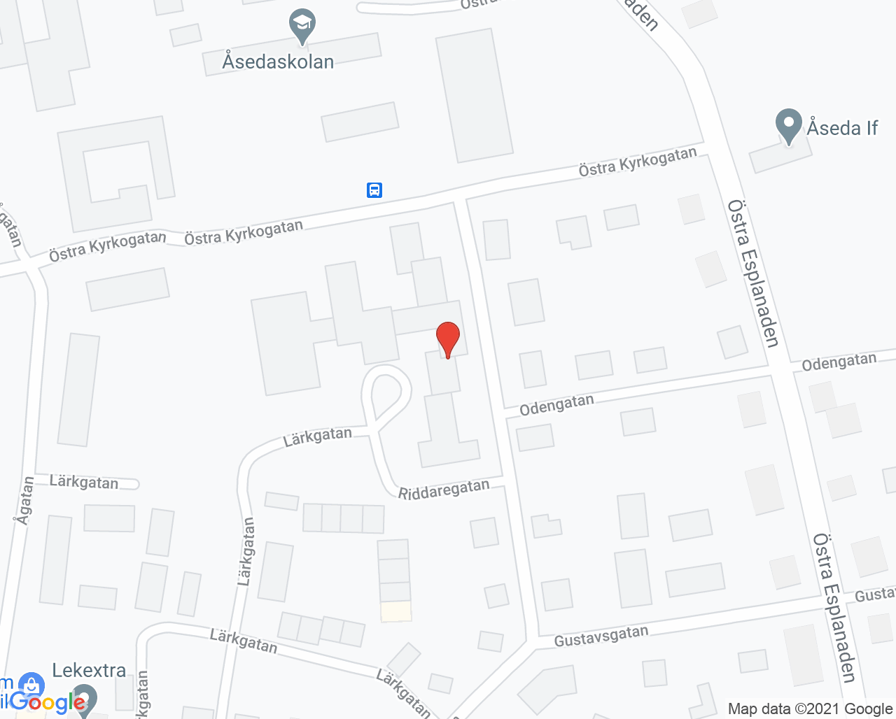 Karta till Barnavårdscentralen Åseda