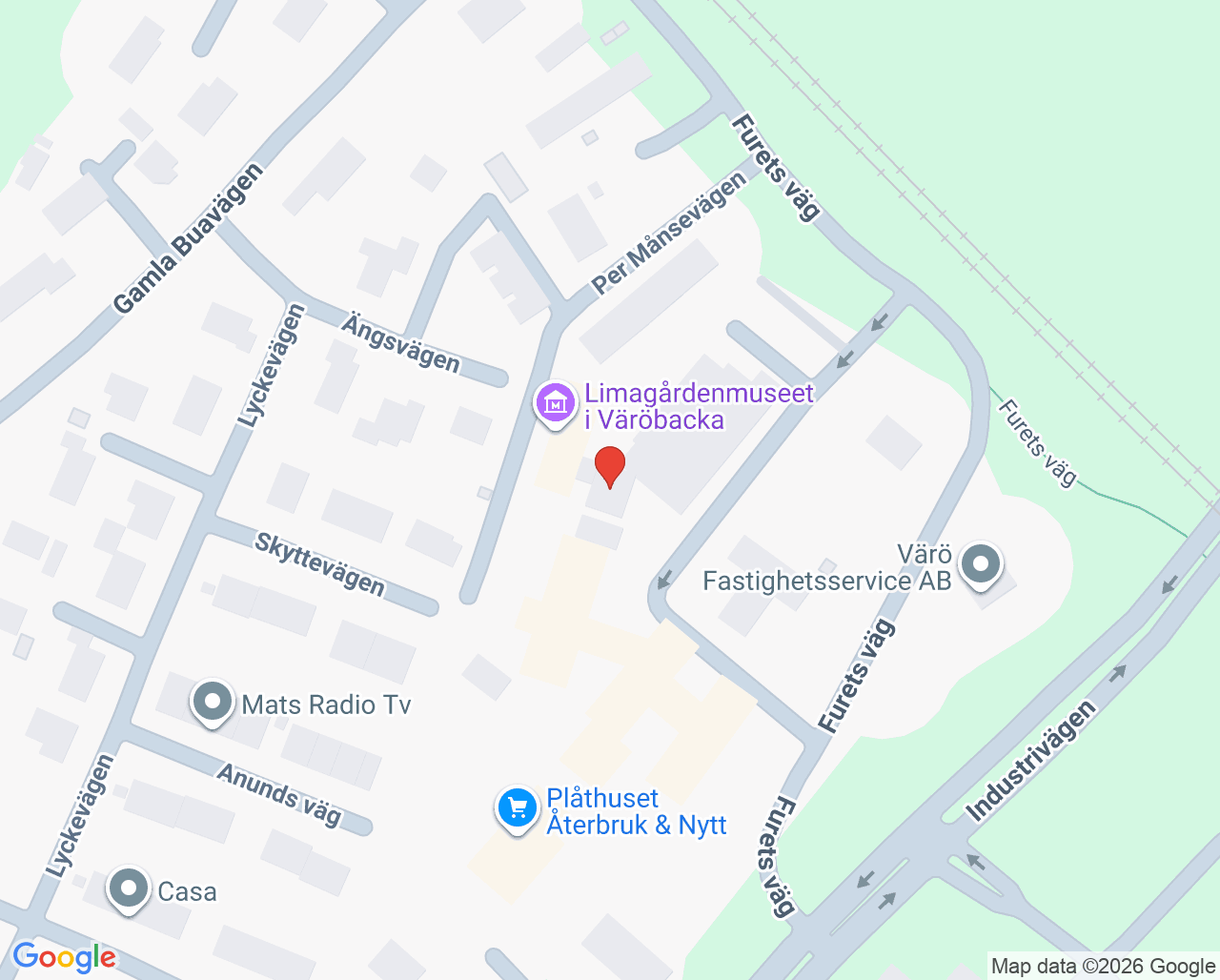 Karta till Väröbacka Hemtjänst, Väröbacka