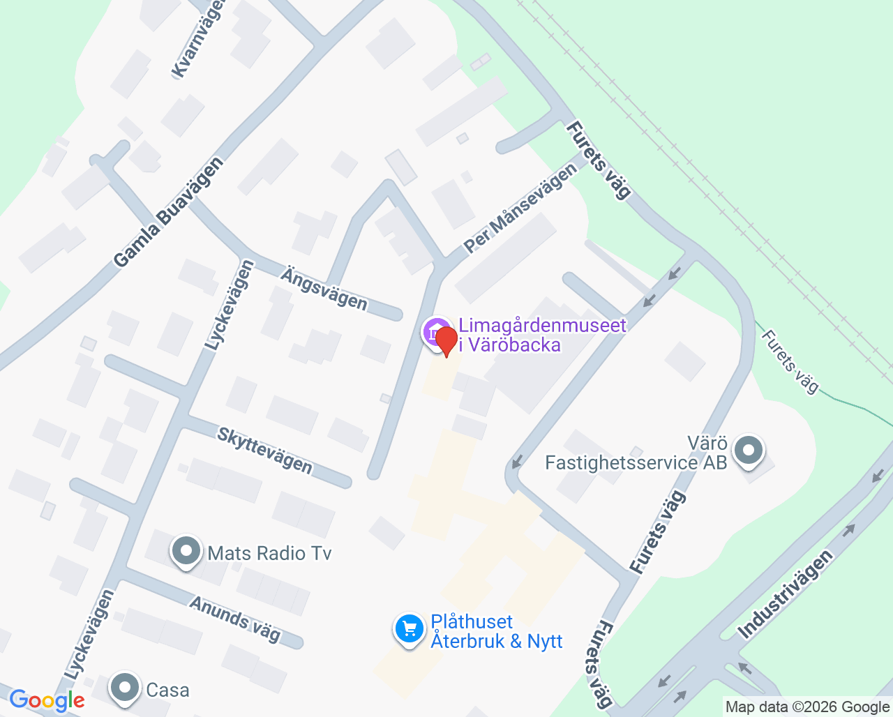 Karta till Limagården, Värö