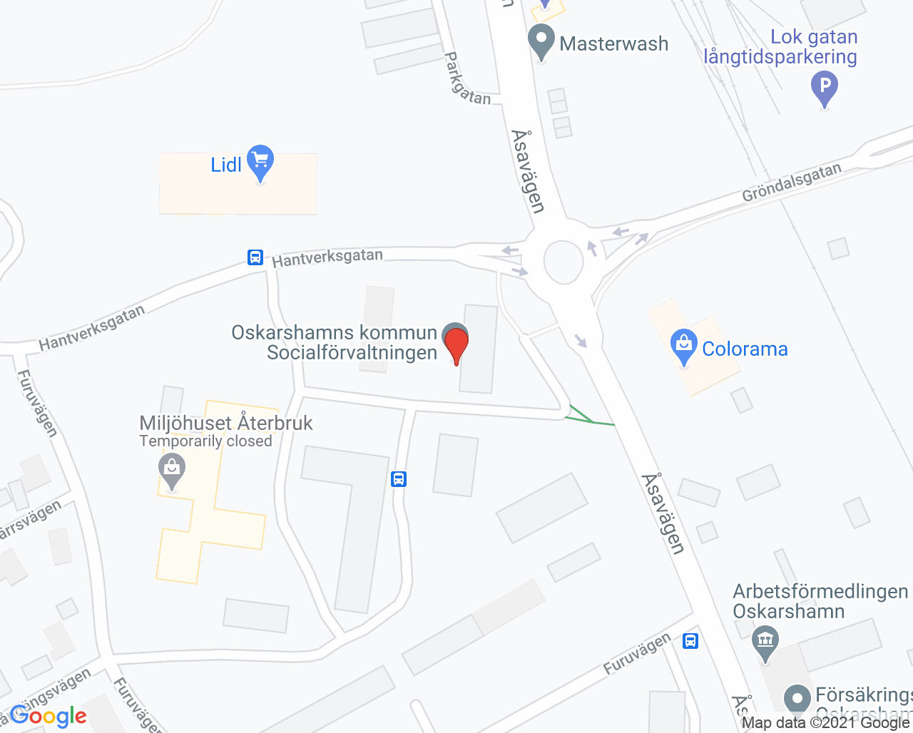 Karta till Alkoholmottagningen Oskarshamn