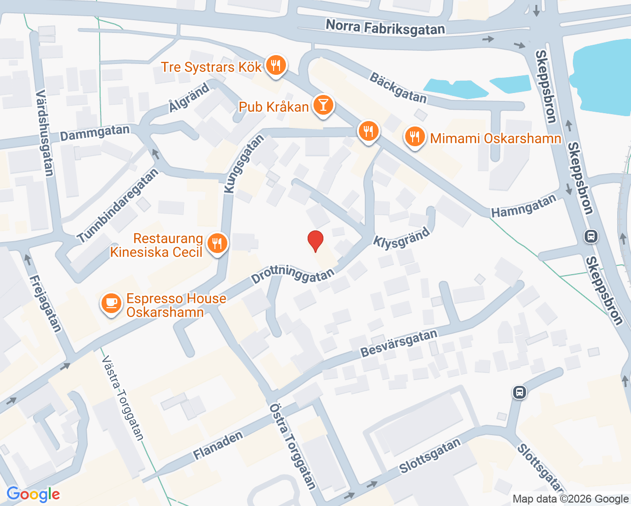 Karta till Tandläkarhuset Oskarshamn Kristina Karlsson, Oskarshamn