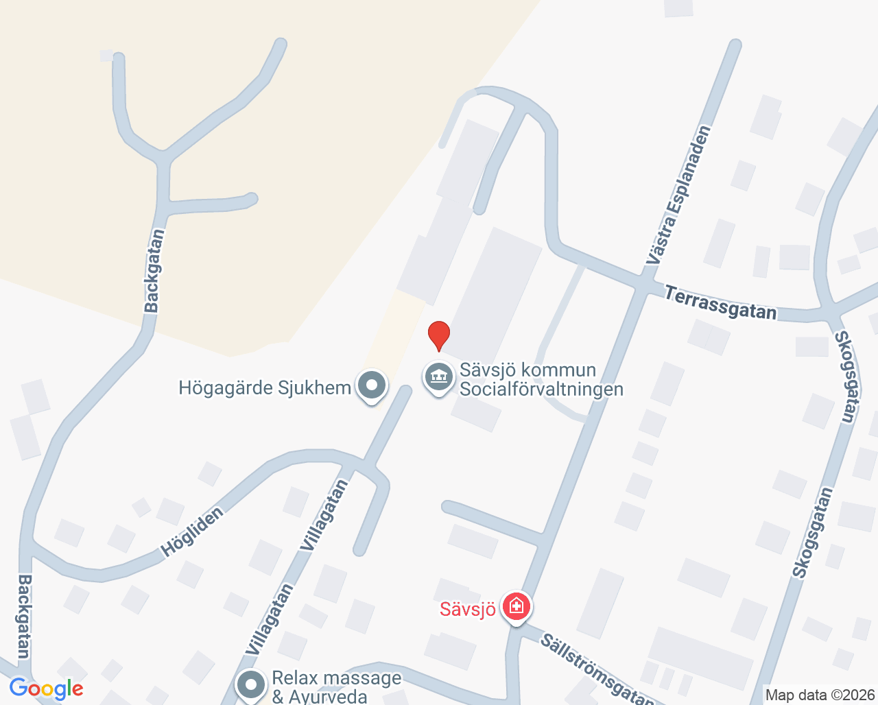 Karta till Mammografivagnen Sävsjö
