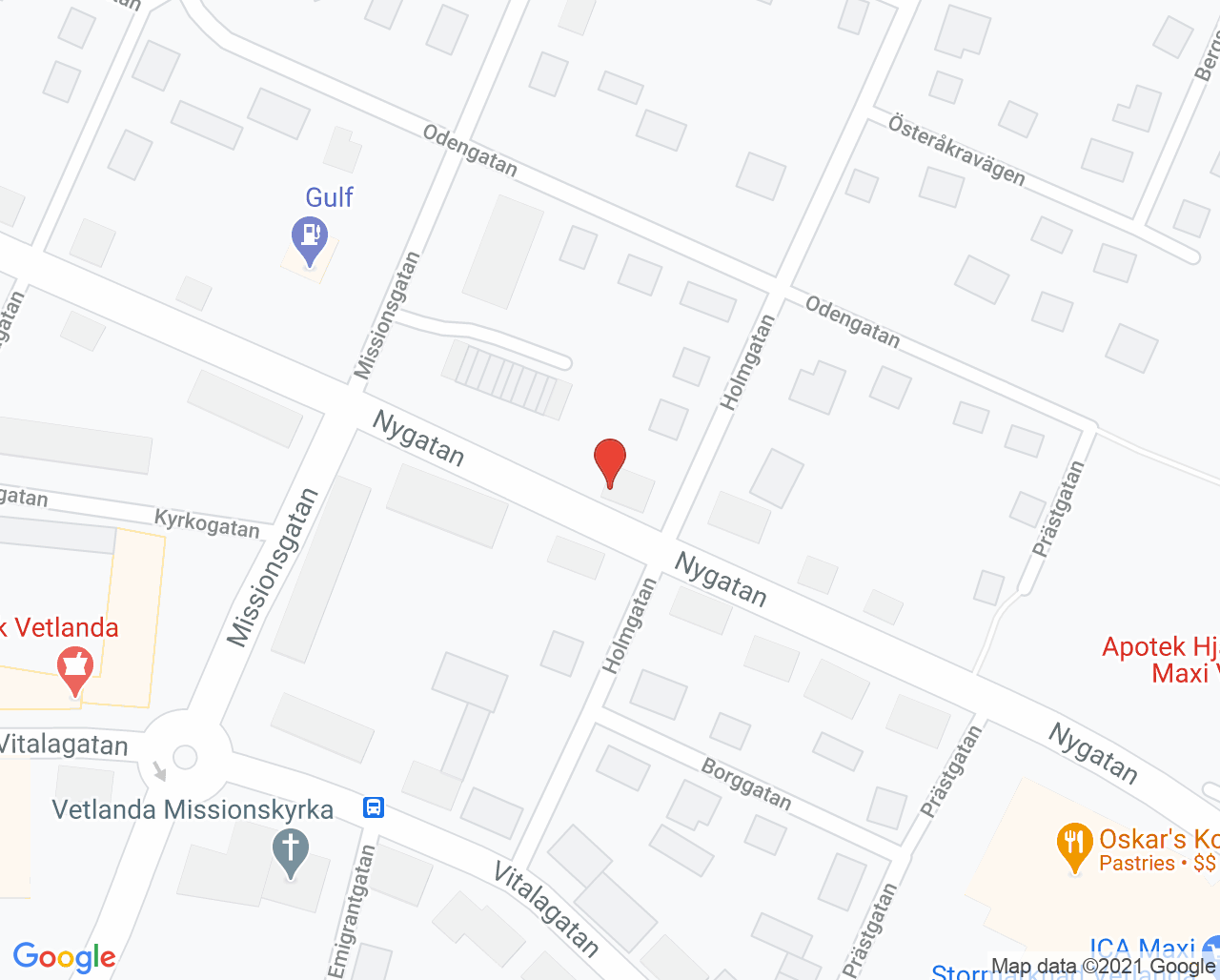 Karta till Praktikertjänst Tandvårdshuset Vetlanda, Vetlanda