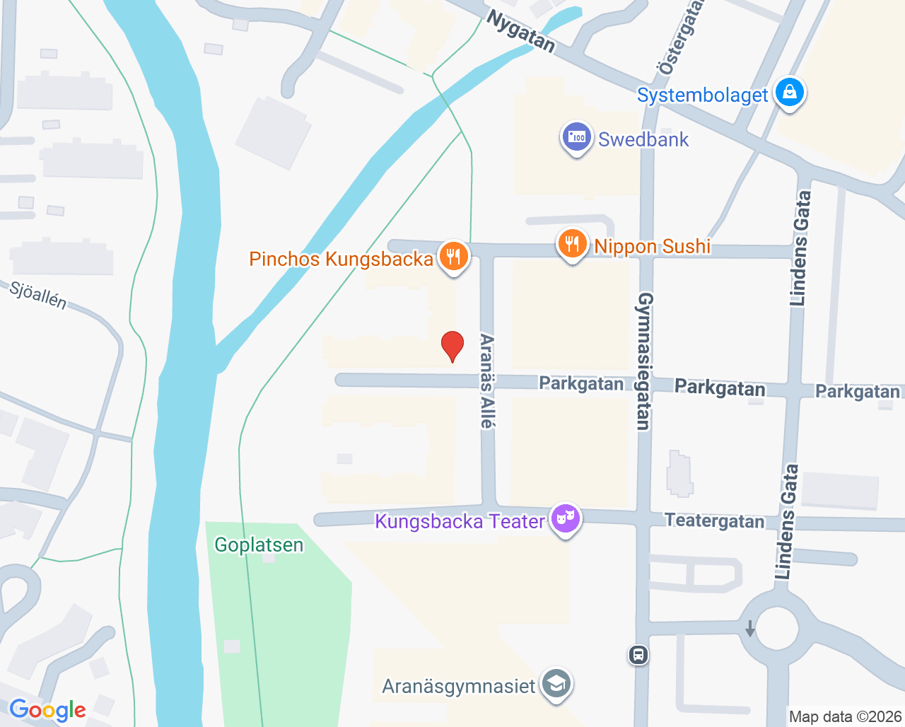 Karta till Kungsbacka Hudläkarmottagning