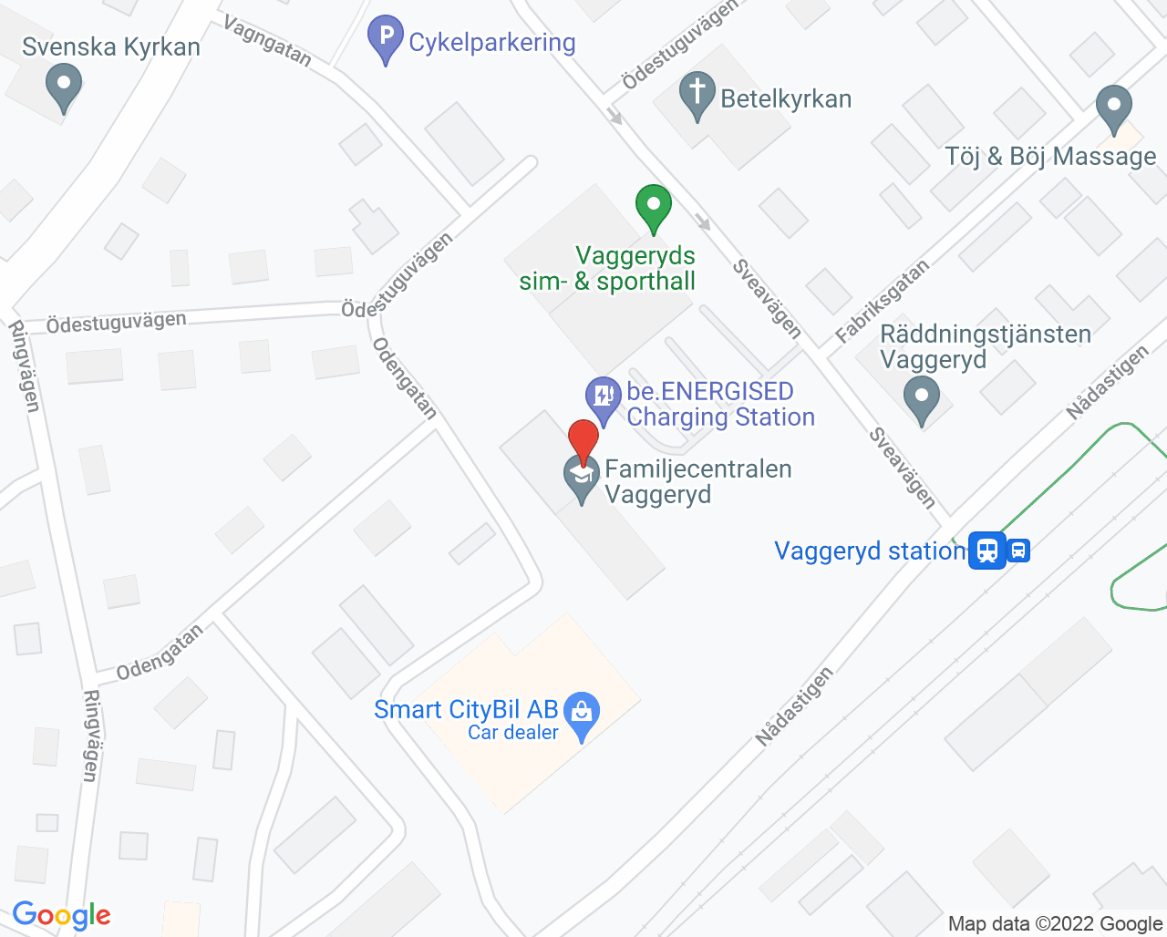 Karta till Cellprovsmottagning Vaggeryd