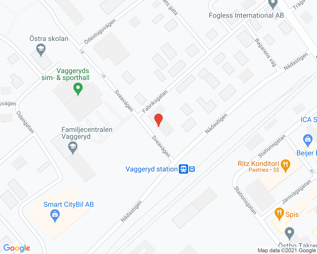 Karta till Blodbussen Vaggeryd