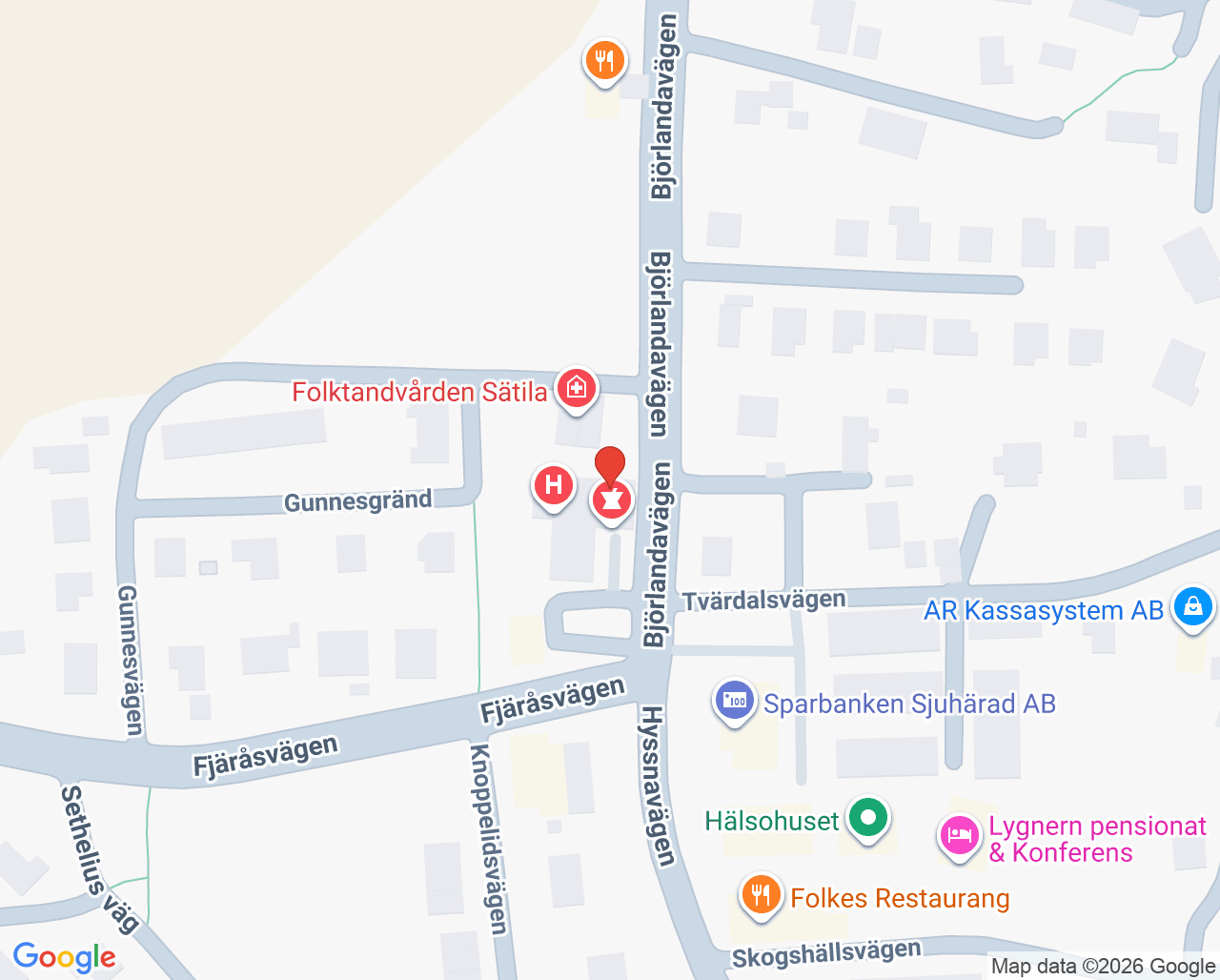 Karta till BVC Sätila