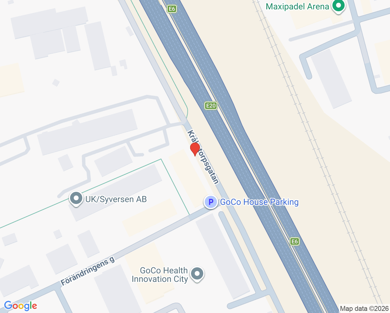 Karta till GeBlod hållplats GoCo, Mölndal