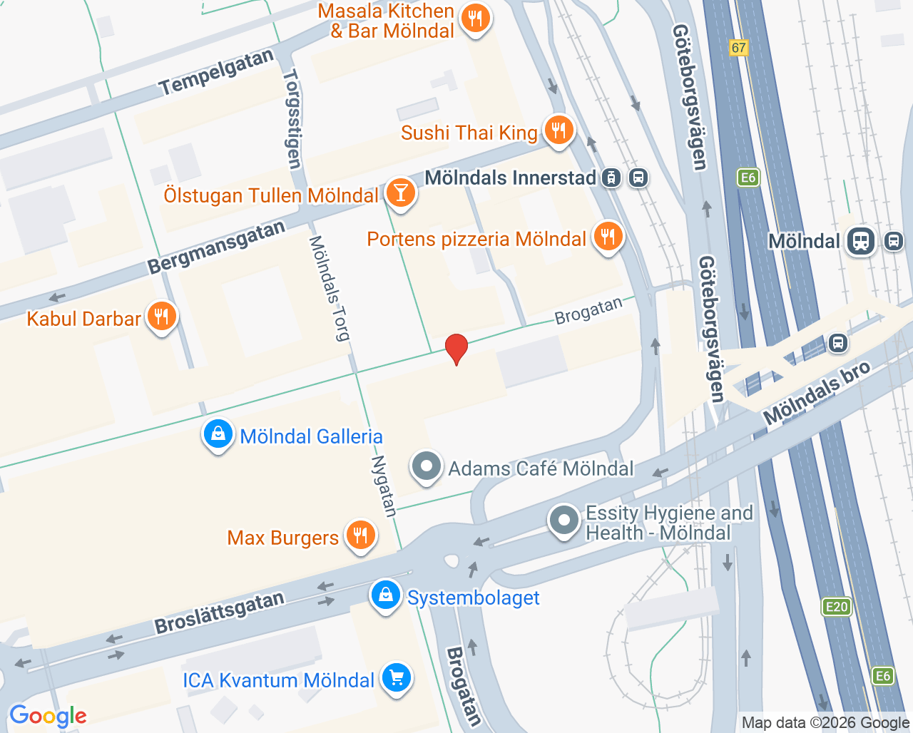 Karta till BVC Läkargruppen Mölndalsbro, Mölndal