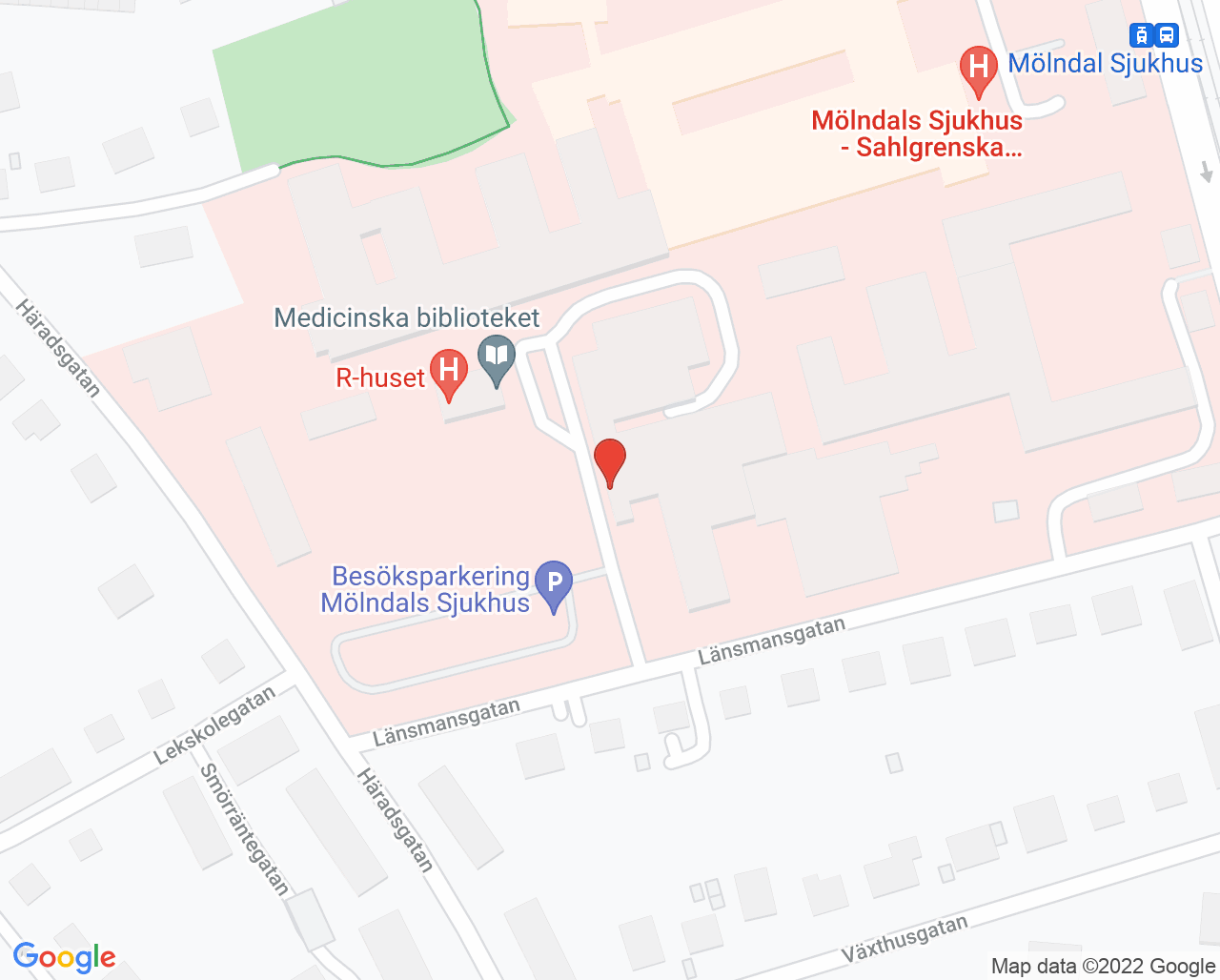 Karta till Handkirurgimottagning fysioterapi Mölndal, Mölndal