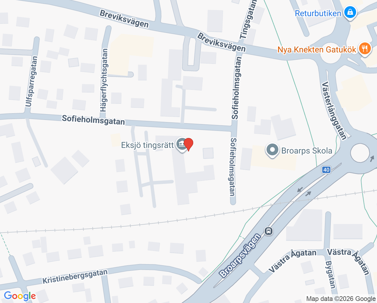 Karta till Ottobock Care Eksjö