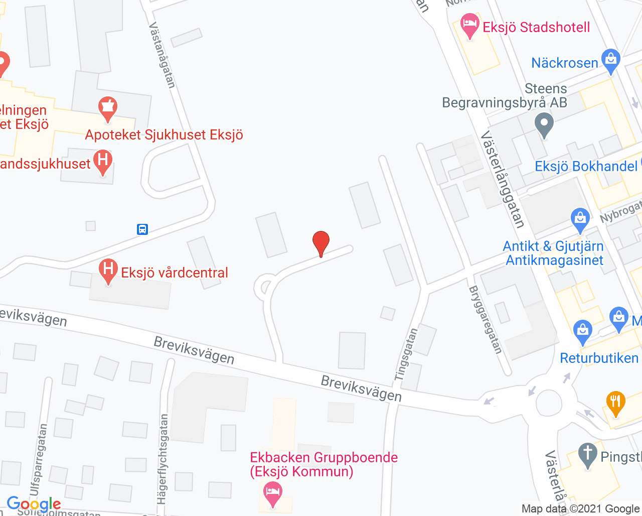 Karta till Mammografivagnen Eksjö
