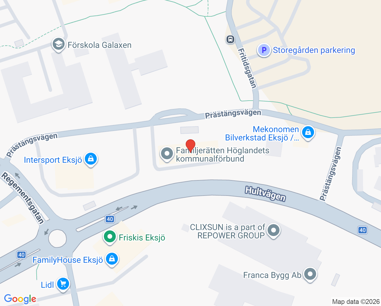 Karta till Barnhälsovården Eksjö
