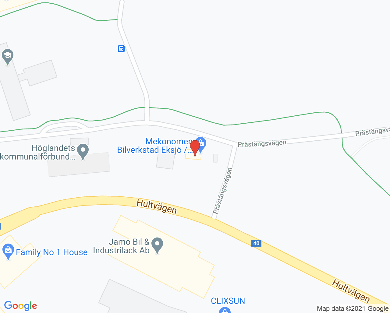 Karta till Cellprovsmottagning Eksjö