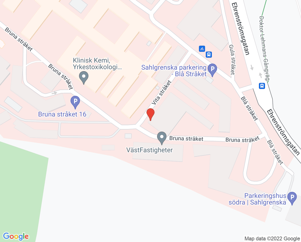 Karta till Nationella navelsträngsblodbanken, Göteborg