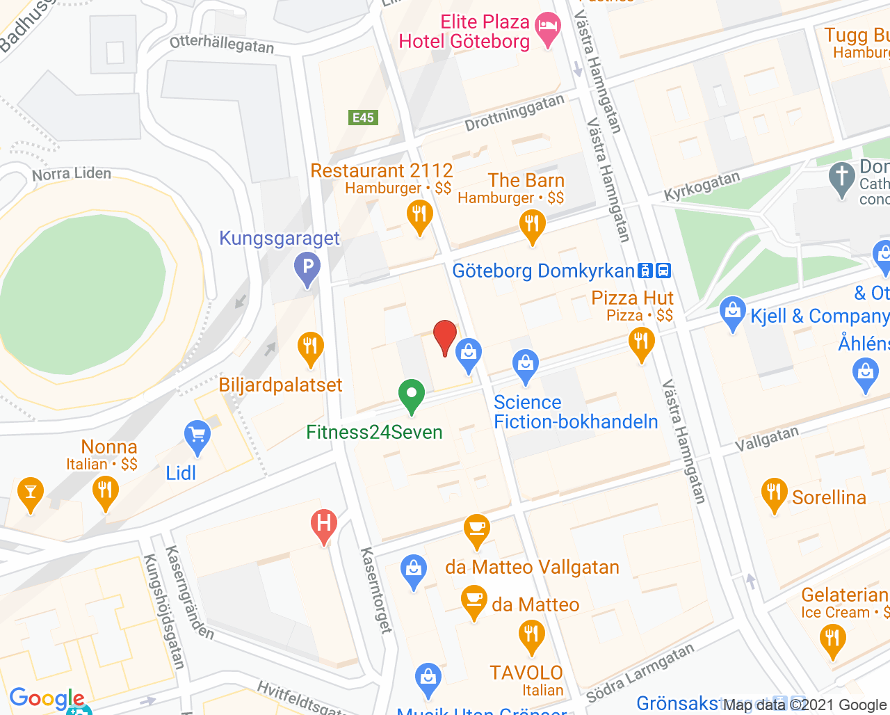 Karta till Liby&Rönndahl läkarmottagning, Göteborg