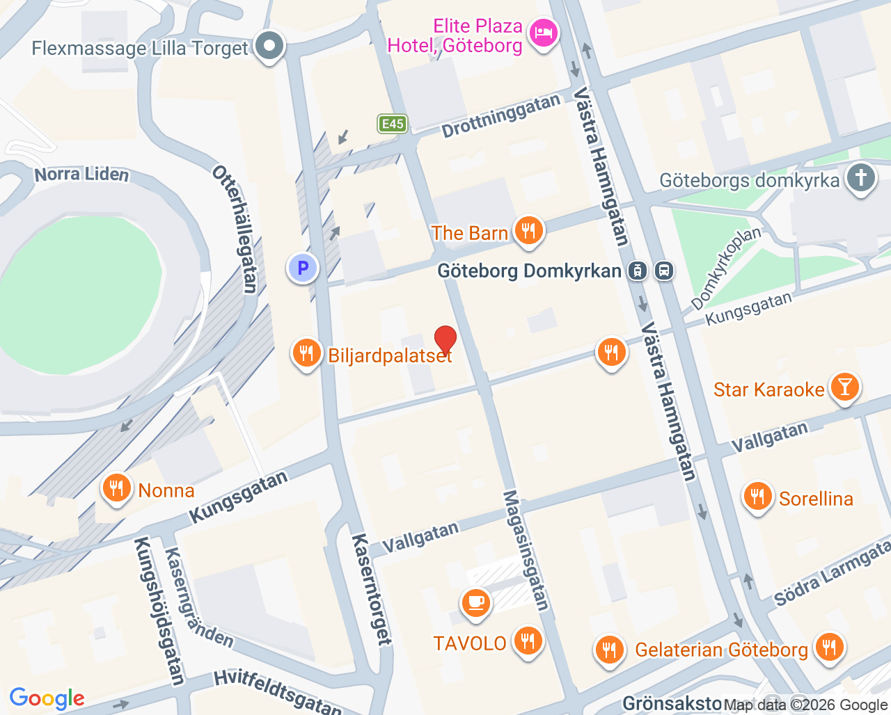 Karta till Barnmorskegruppen Mödrahälsovård Göteborg, Göteborg