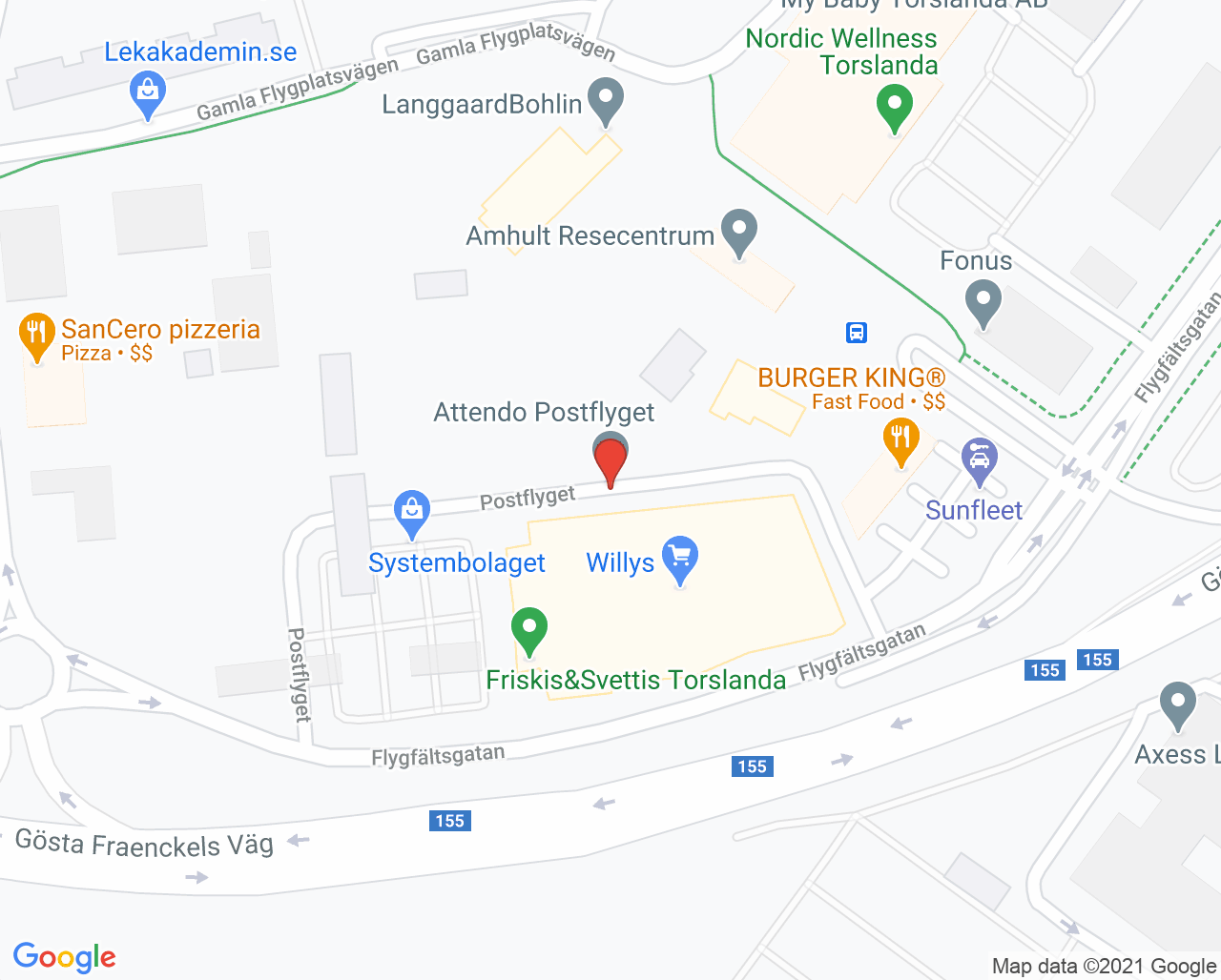 Karta till Torslanda Rehabcenter, Torslanda