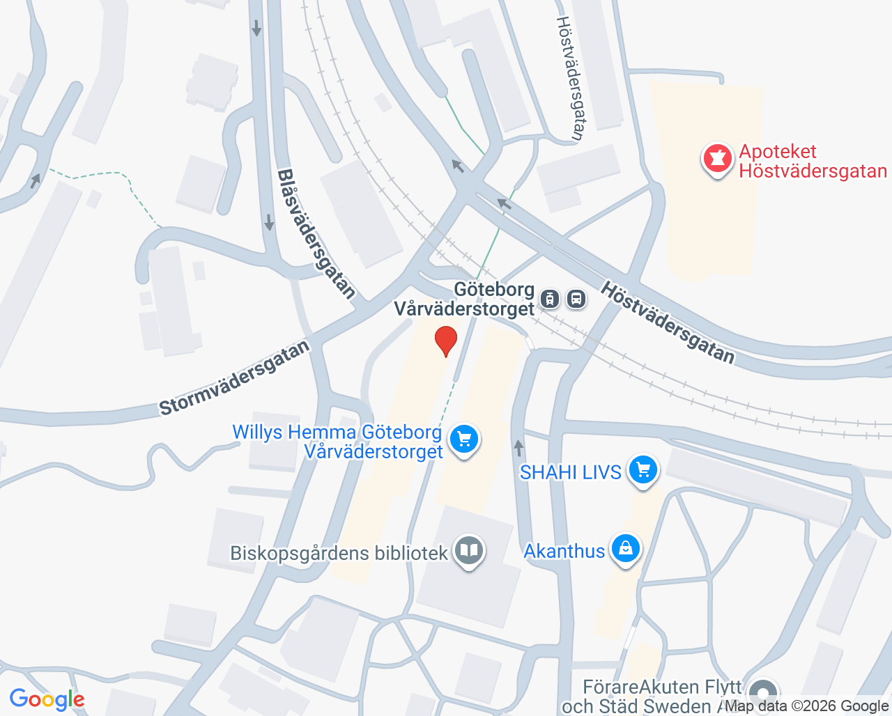 Karta till Folktandvården Biskopsgården Göteborg, Göteborg