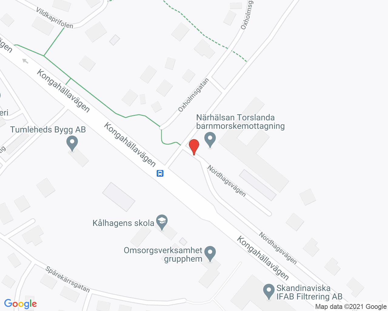 Karta till Närhälsan Torslanda barnavårdscentral, Torslanda