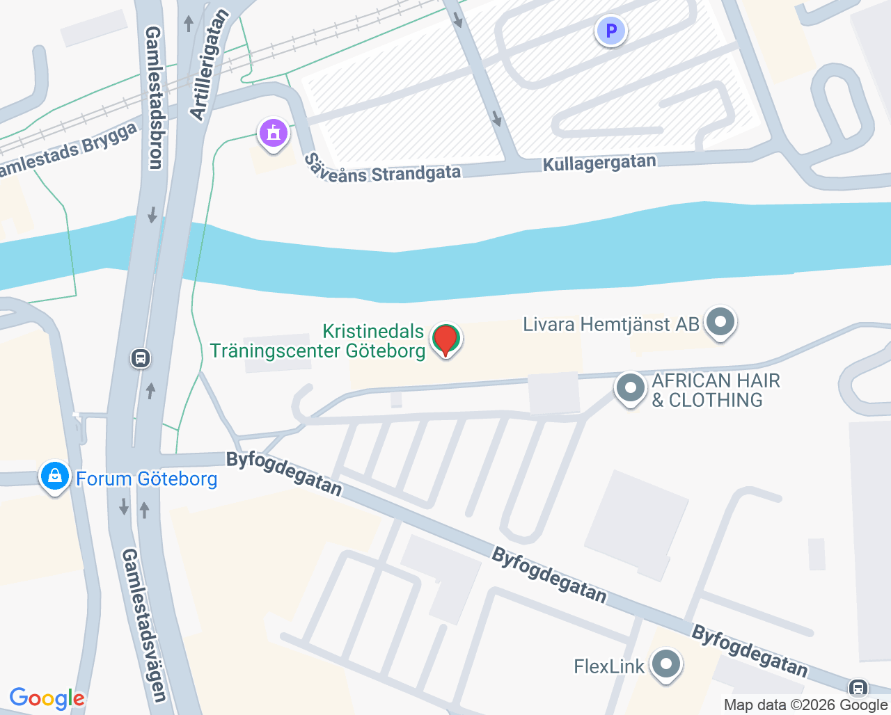 Karta till Fysio Nova, Göteborg