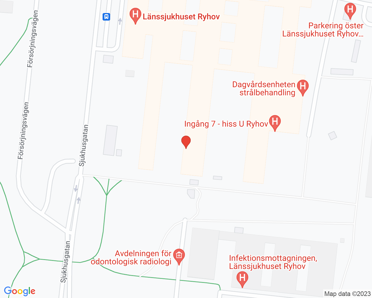 Karta till Endoskopienheten Länssjukhuset Ryhov, Jönköping
